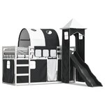 vidaXL Lit superposé sans matelas avec toboggan blanc noir 90x200 cm