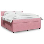 vidaXL Sommier à lattes de lit avec matelas Rose 180x200 cm Velours