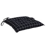 vidaXL Coussins de chaise lot de 4 carreaux noir 50x50x7 cm