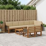 vidaXL Ensemble de canapés d'extérieur 9 pc Naturel et Beige Polyester