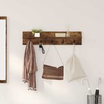 vidaXL Porte-manteau mural avec étagère Chêne fumé 80 x 10.5 x 18 cm