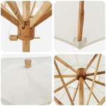vidaXL Parasol de jardin Crème blanc 240x260 cm Bambou