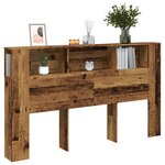 vidaXL Armoire de tête de lit vieux bois 180x18 5x102 5 cm