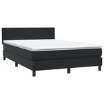 vidaXL Sommier à lattes de lit avec matelas noir 160x220 cm velours
