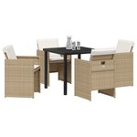 vidaXL Ensemble de salle à manger pour jardin 5 Pièces Beige Poly rotin