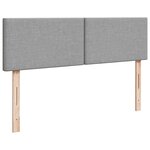 vidaXL Sommier à lattes de lit avec matelas Gris clair 140x190cm Tissu