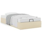 vidaXL Cadre de lit ottoman sans matelas crème 100x200 cm tissu