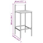 vidaXL Ensemble de bar jardin 5 Pièces gris poly rotin/bois massif acacia
