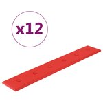 vidaXL Panneaux muraux 12 Pièces Rouge 90x15 cm Similicuir 1 62 m²