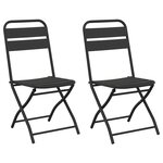 vidaXL Chaises de jardin pliantes 2 Pièces Anthracite 42x52x82 cm Acier enduit de poudre