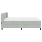 vidaXL Lit à ressorts avec tête de lit Gris clair 190 x 140 cm Velours