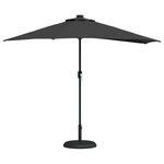 vidaXL Parasol de jardin Noir 294 x 150 x 224 cm Polyester et Acier