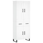 vidaXL Buffet haut Blanc 69 5x34x180 cm Bois d'ingénierie