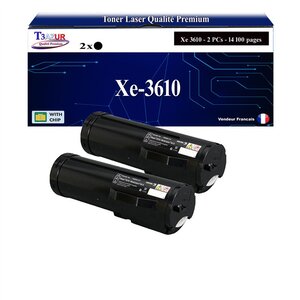 T3AZUR -2x Toners compatibles avec Xerox Phaser 3610  3610Vdn / WorkCentre 3615  3615Vdn (106R02722/ 106R02731/ 106R02720) - Noir