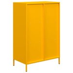 vidaXL Buffet haut jaune moutarde 68x39x103 5 cm acier