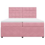 vidaXL Sommier à lattes de lit avec matelas Rose 200x200 cm Velours