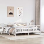 vidaXL Cadre de lit avec tête de lit sans matelas blanc 200x200 cm