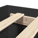 vidaXL Cadre de lit sans matelas noir 135x190 cm bois d'ingénierie