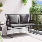 vidaXL Banc de jardin Noir et anthracite polyrotin