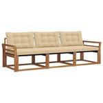 vidaXL Ensemble de canapés d'extérieur 3 Pièces Naturel et Beige