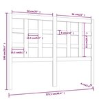vidaXL Tête de lit Gris 125 5x4x100 cm Bois massif de pin