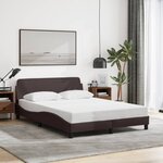 vidaXL Cadre de lit Dover marron foncé 140x190 cm tissu