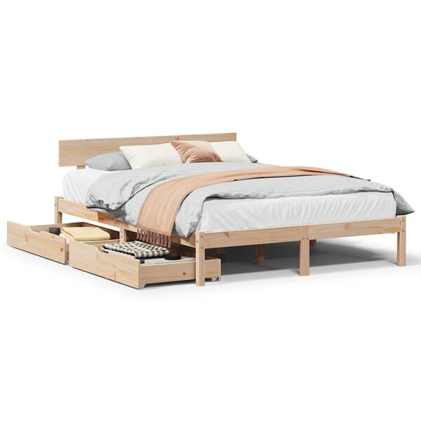 vidaXL Cadre de lit sans matelas 160x200 cm bois massif de pin