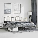 vidaXL Cadre de lit métal sans matelas avec tête de lit noir 183x213cm
