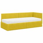vidaXL Cadre de lit d'angle avec matelas 2 pc Jaune 80 x 200 cm