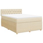 vidaXL Sommier à lattes de lit avec matelas Crème 140x200 cm Tissu