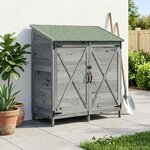 vidaXL Abri de jardin Gris 106 x 56 x 113 5 cm Bois de Sapin Massif