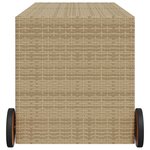 vidaXL Boîte de rangement de jardin et roues mélange beige 283L rotin