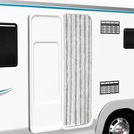 vidaXL Rideau anti-mouches gris clair et blanc 56x200 cm chenille