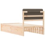 vidaXL Cadre de lit avec tête de lit rembourrée Taupe 75 x 190 cm