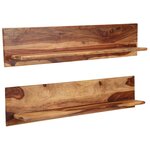 vidaXL Étagères murales 2 Pièces 118 x 26 x 20 cm Bois de Sesham massif