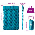 vidaXL Matelas de camping autogonflant avec oreillers 2 personnes bleu