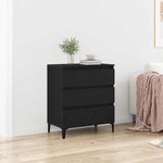 vidaXL Buffet avec tiroir Chêne noir 60 x 35 x 70 cm Bois d'ingénierie