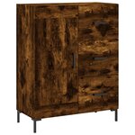 vidaXL Buffet haut Chêne fumé 69 5x34x180 cm Bois d'ingénierie