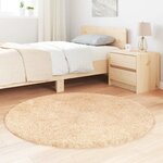 vidaXL Tapis shaggy à poils longs NAVARRA beige 120x120 cm polyester