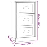 vidaXL Buffet blanc 36x35 5x67 5 cm bois d'ingénierie