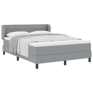 vidaXL Lit à ressorts avec matelas Gris clair 140 x 200 cm tissu