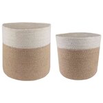 vidaXL Ensemble de Pots à Plantes 2 Pièces Naturel et Blanc Ø 28 x 28 cm