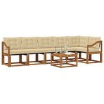 vidaXL Ensemble de canapés d'extérieur 7 Pièces Naturel et Beige