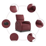 vidaXL Fauteuil inclinable électrique rouge bordeaux similicuir