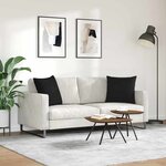 vidaXL Coussins de canapé 2 Pièces Noir 50 x 50 cm tissu