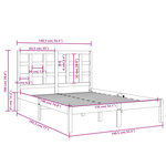 vidaXL Cadre de lit Blanc Bois massif 135x190 cm Double