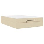 vidaXL Cadre de lit avec stockage Crème 160 x 200 cm tissu