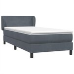 vidaXL Sommier à lattes de lit et matelas gris foncé 80x220 cm velours