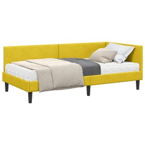 vidaXL Cadre de lit d'angle avec matelas 2 pc Jaune 90 x 200 cm