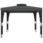 vidaXL Tonnelle à double toit anthracite 2 98x2 98 m acier